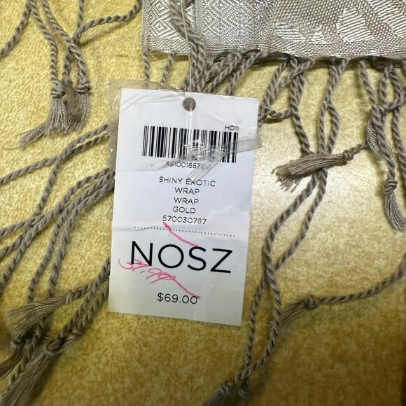 Chico's Shiny Silver Animal Print Wrap - Fringe - Picture 3 of 5